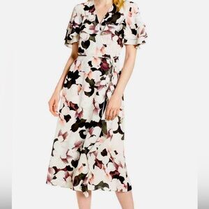 Floral V-Neck Midi Dress